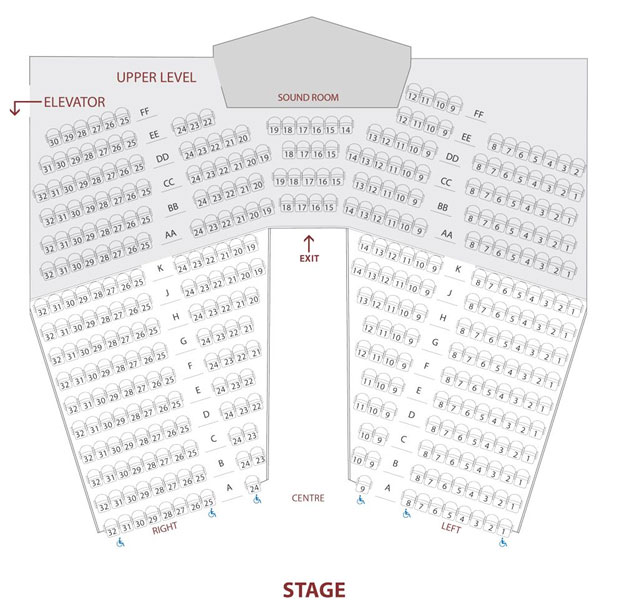 Seating Map for the Fine Arts Theatre